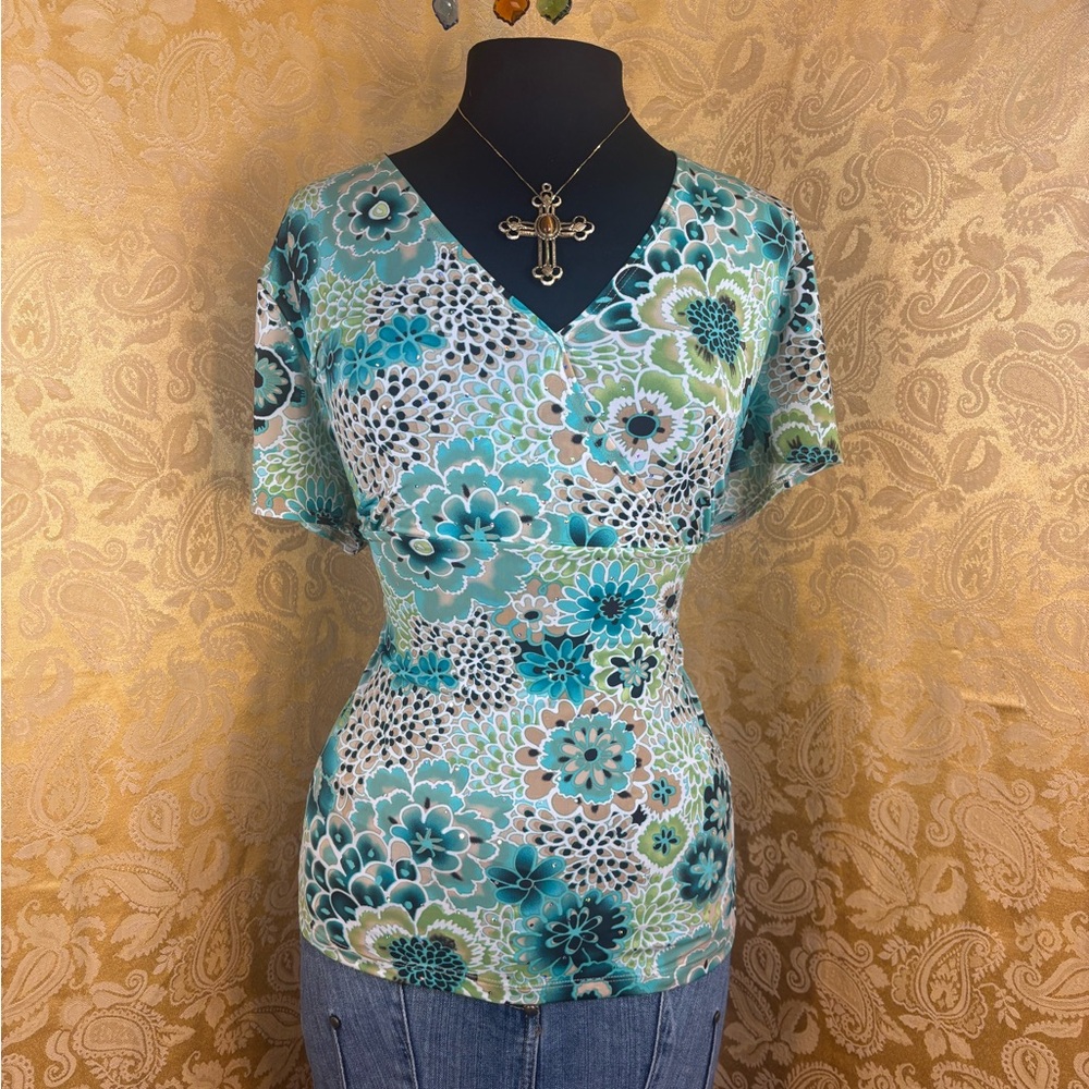 ✨Vintage Y2K Boho Succulent Sequins Blouse✨ - Picture 2 of 6